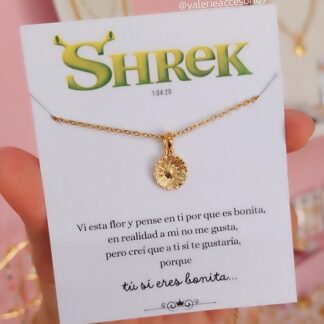Collares flores con tarjeta "Shrek"