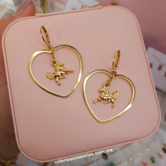 Aretes corazón caballo