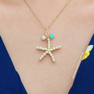 Collar estrella mar perlas