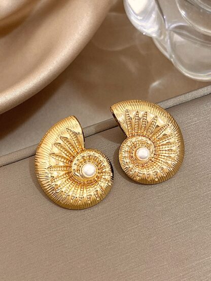 Arete caracol perla - Imagen 6