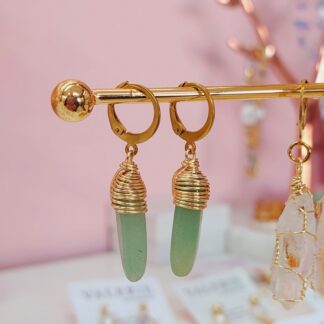 Aretes aventurina verde