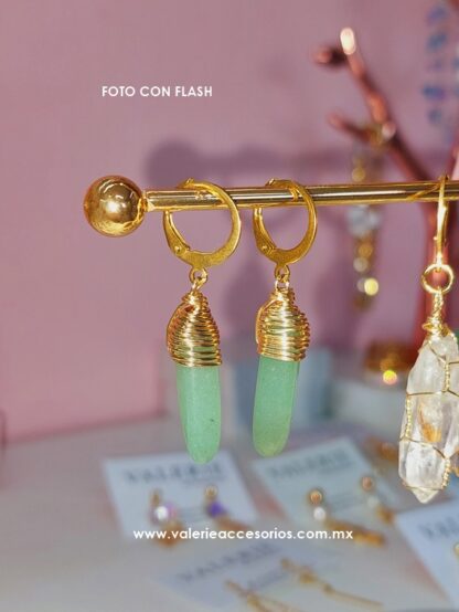Aretes aventurina verde - Imagen 2