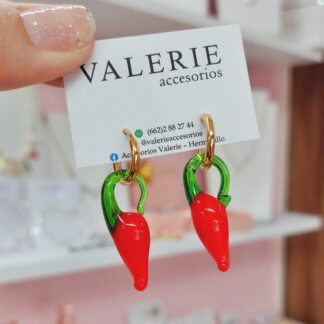 Aretes chiles de vidrio