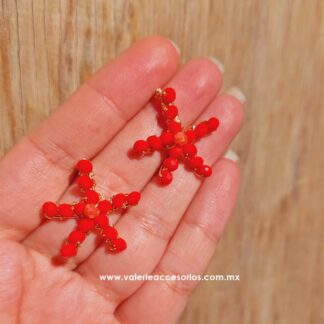 Aretes estrella de mar naranja