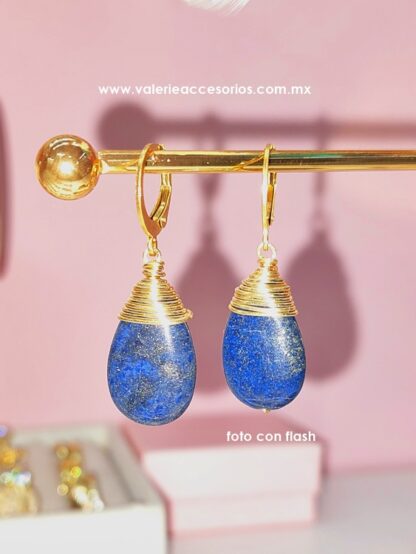 Aretes Lapislázuli gota - Imagen 2