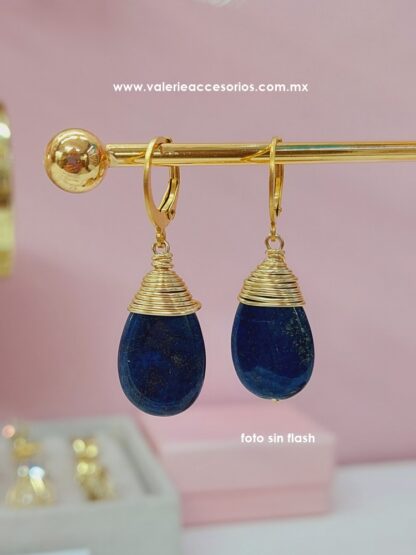 Aretes Lapislázuli gota