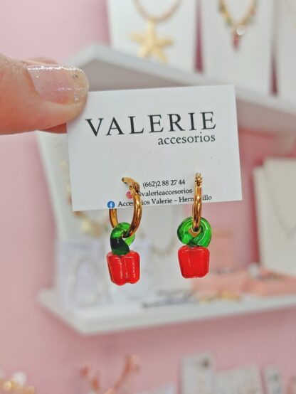 Arete pimiento de vidrio